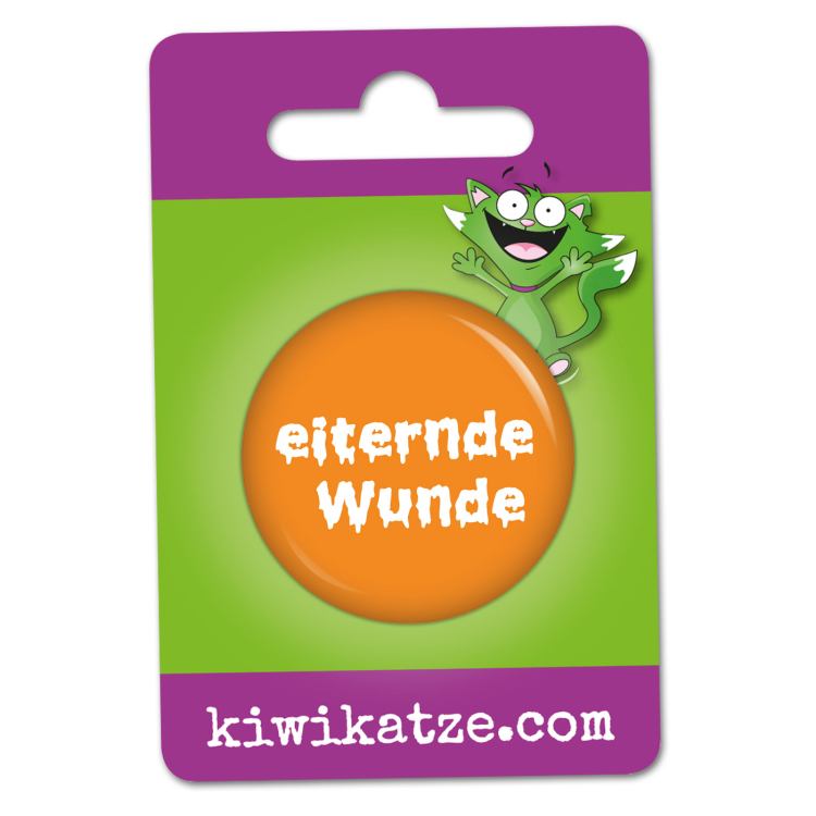 Ansteckbutton Kostümersatz eiternde Wunde an Eurolochkarte